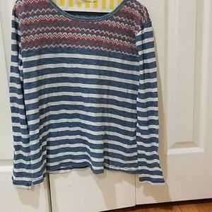 In-Line Striped and Fairisle Knit Top